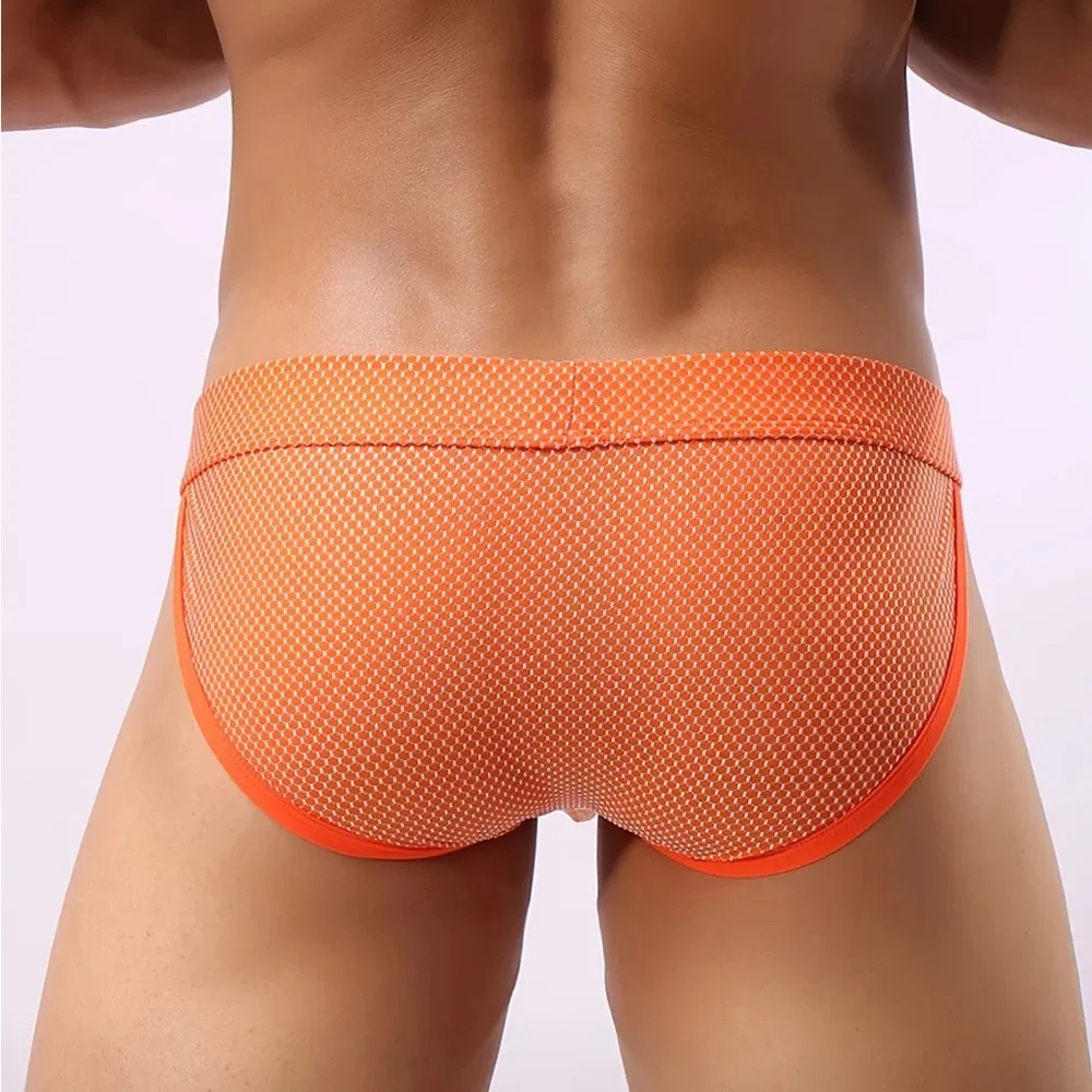 Men's Low Rise Mesh Briefs 4 Pack Size XL Athletic Breathable Contour Pouch